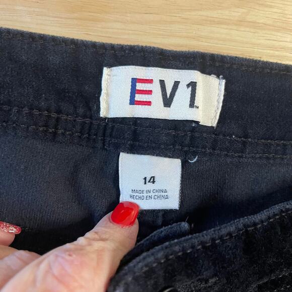 EV1 jeans black pants women's 14 velvet 5 pocket blue jean styling stretchy - Picture 6 of 14